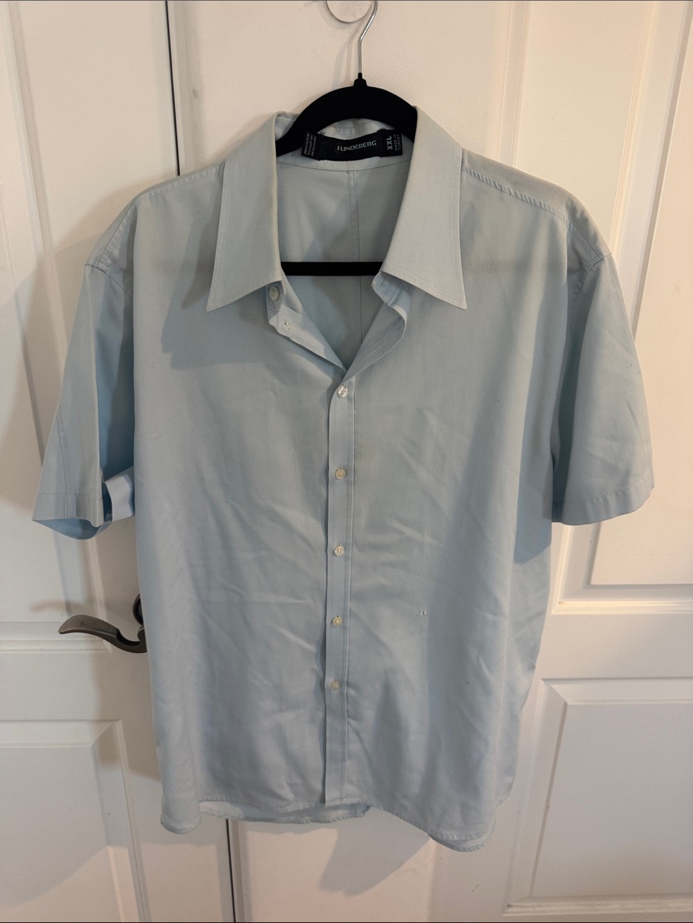 J.Lindeberg Pale Blue Short-Sleeve Button-Down Shirt